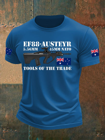 Men's  Australia Veteran  Print imitation cotton short-sleeved T-shirt