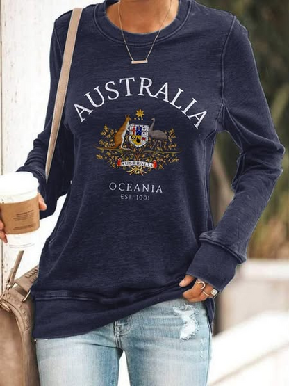 Women's Australian Flag Print fitted sweatshirt
