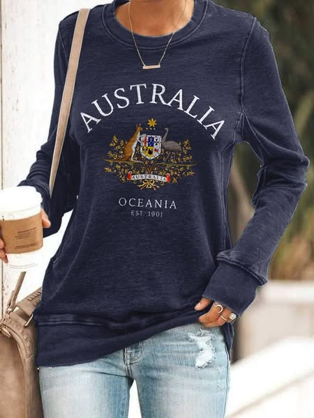 Women's Australian Flag Print fitted sweatshirt