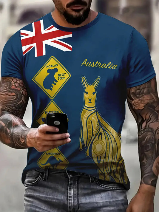 Men's Vintage Australian Holiday Casual T-Shirt