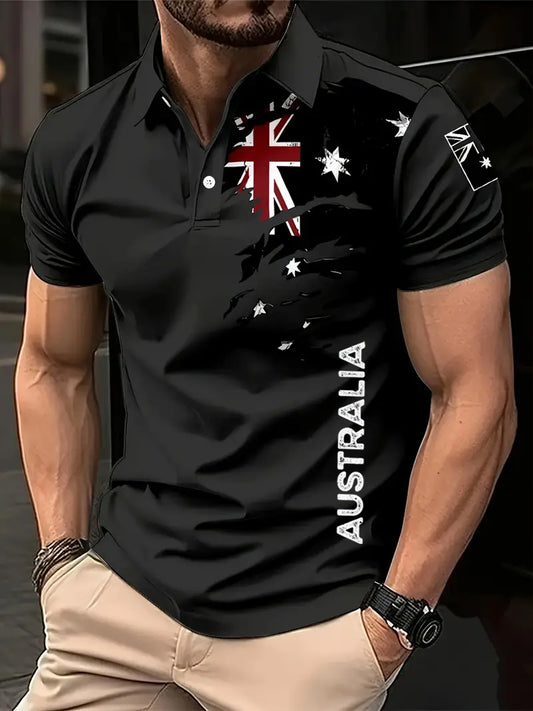 Men's Vintage Australian Holiday Casual Polo Shirt