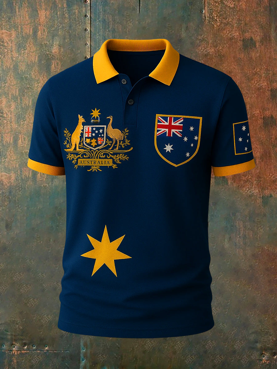Men's Vintage Australian Holiday Casual Polo Shirt