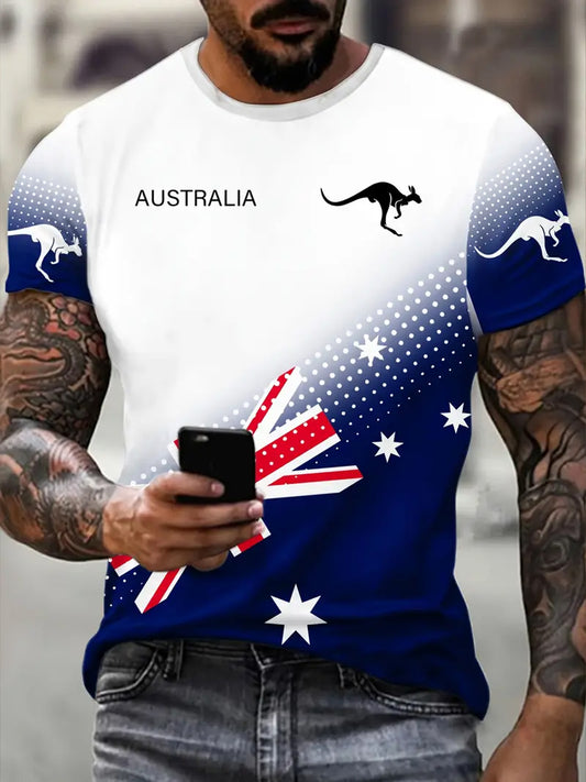 Men's Vintage Australian Holiday Casual T-Shirt