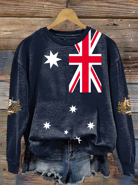 Women's Australian Flag Badge Print Regular Sweatshirt