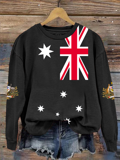 Women's Australian Flag Badge Print Regular Sweatshirt