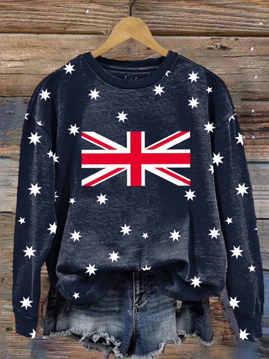 Women's Australian Flag Print Regular Sweatshirt