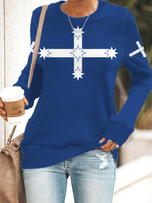 Women's AU Eukera Flag Printed fitted sweatshirt