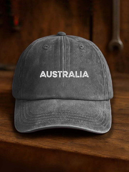 Vintage Australian Flag Badge Casual Print Hats