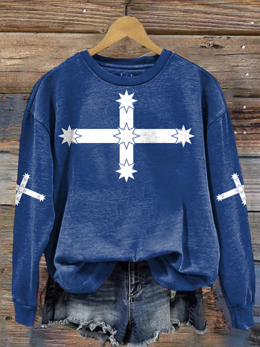 Women's AU Eukera Flag Printed Regular Sweatshirt