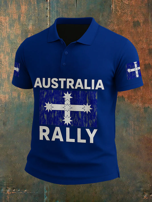 Men's Vintage Australian Eureka Flag Casual Polo Shirt