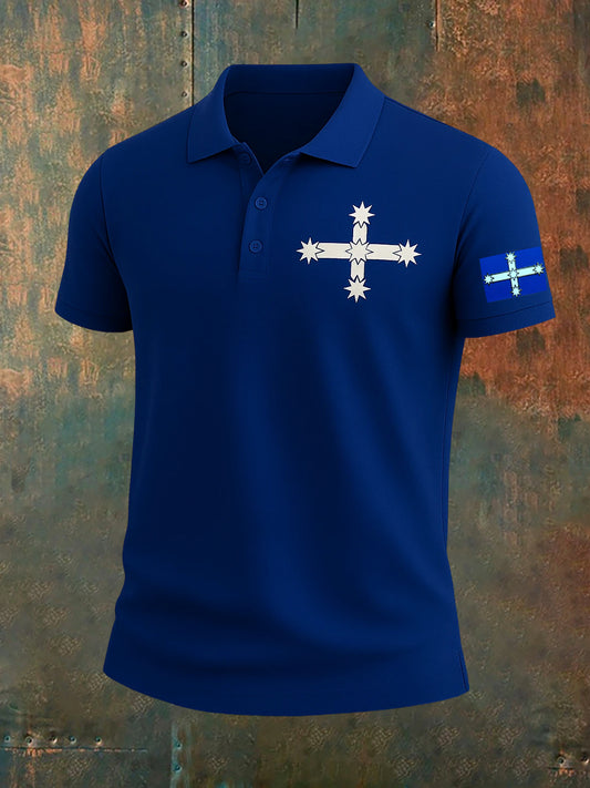 Men's Vintage Australian Eureka Flag Casual Polo Shirt