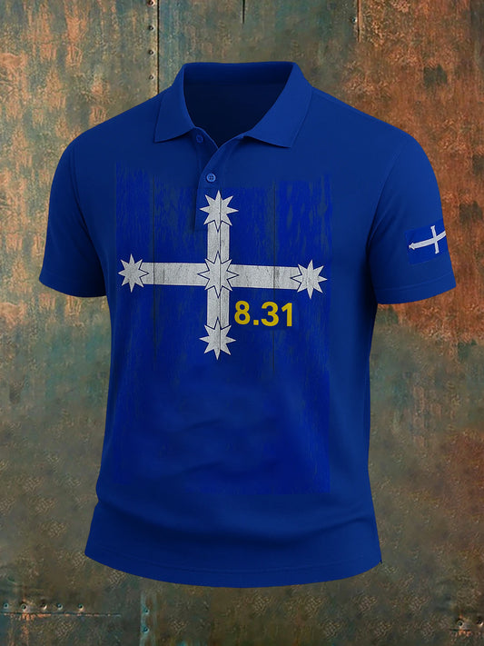 Men's Vintage Australian Eureka Flag Casual Polo Shirt