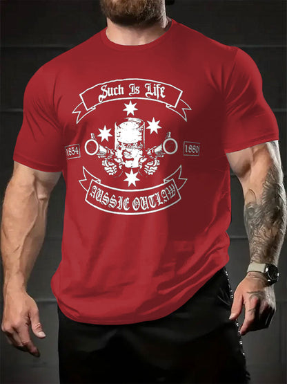 Men's AU Aussie Eereka Flag OutlawPrinted T-shirt