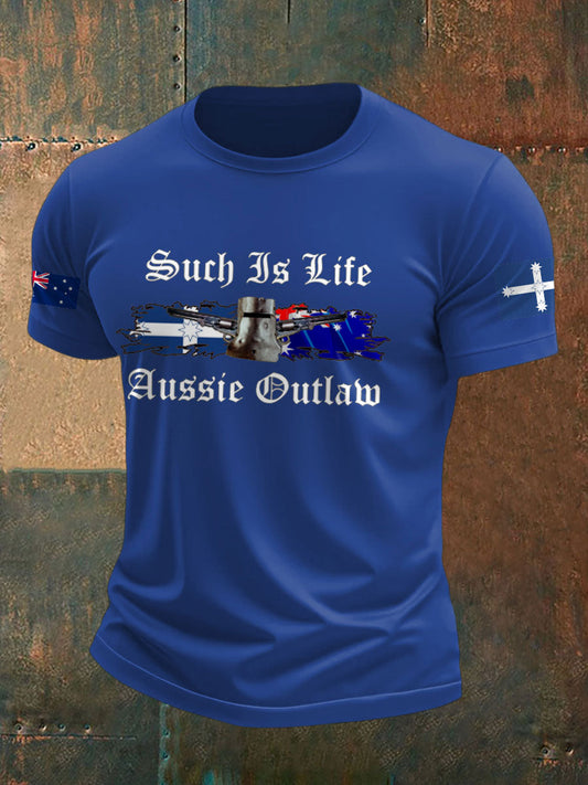 Men's AU Aussie Eereka Flag Outlaw Printed T-shirt