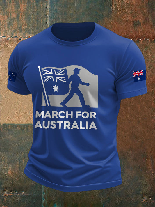 Men's AU Flag Immigration Printed T-shirt