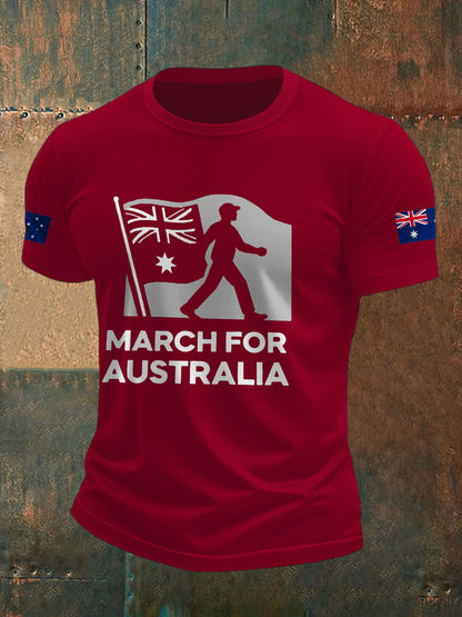 Men's AU Flag Immigration Printed T-shirt