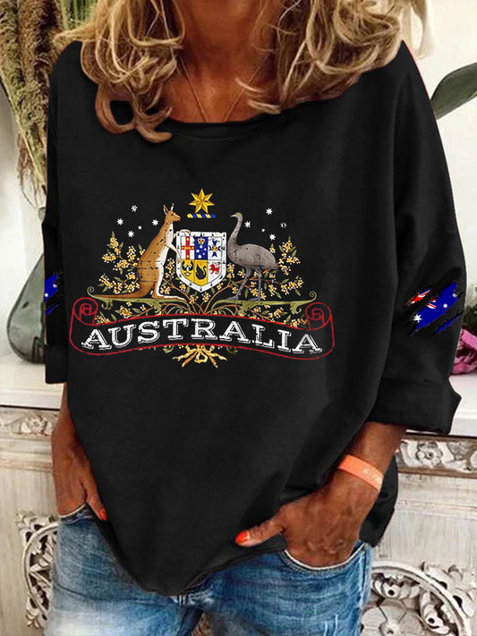 Women's  Australian Flag Print Casual Long Sleeve Sweatshirt