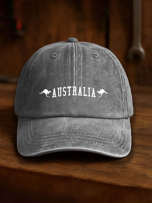 Vintage Australian Flag Badge Casual Print Hats