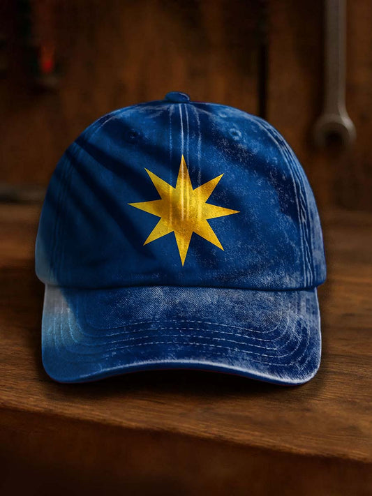 Vintage Australian Flag Badge Gradient Casual Print Hats