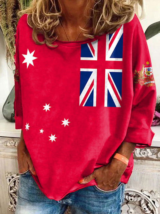 Women's AU Flag Printed Tops