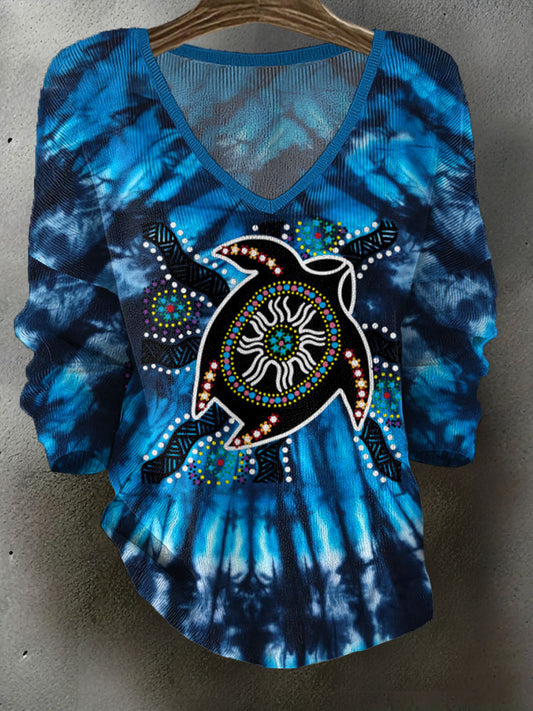 Women's Australian Aboriginal Cultures Printed Casual Tops