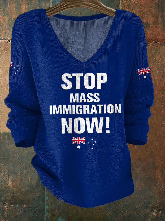 Women's AU Flag Immigration Printed Casual Tops