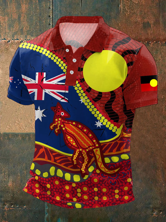 Men's Australian Aboriginal Cultures Printed Xasual Tops
