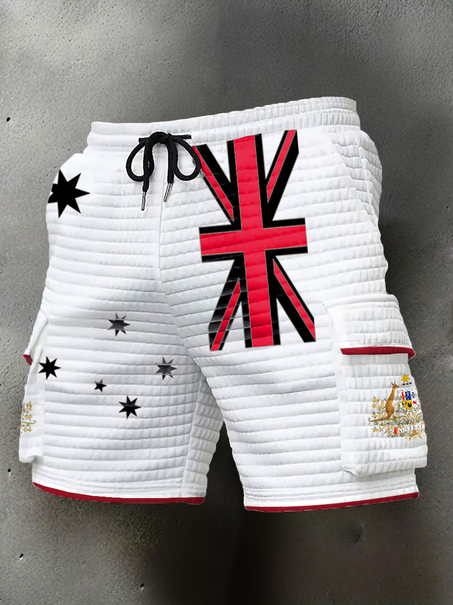 Men's AU Flag Printed Shorts