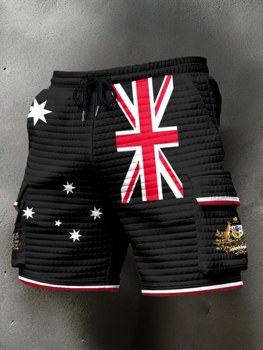Men's AU Flag Printed Shorts