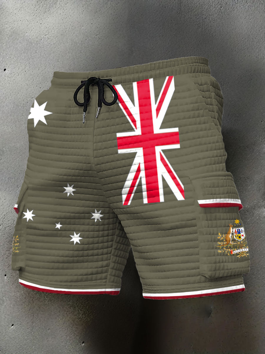Men's AU Flag Printed Shorts