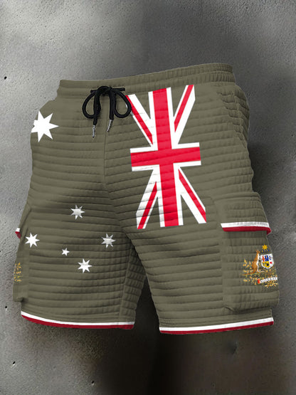 Men's AU Flag Printed Shorts