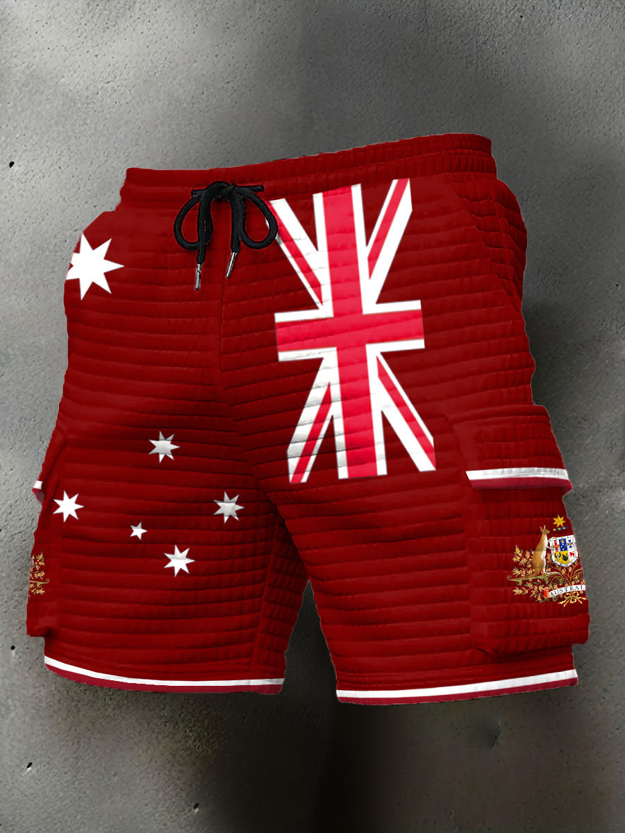 Men's AU Flag Printed Shorts
