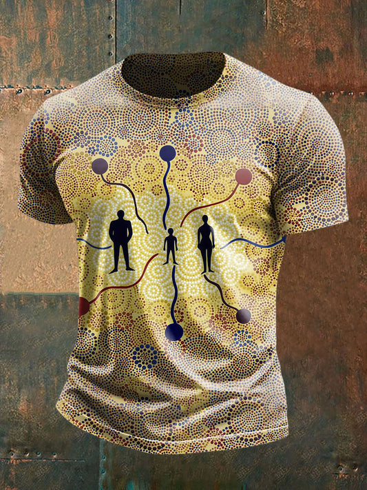 Men's Australian Aboriginal art and design Printed short sleeves t-shirt
