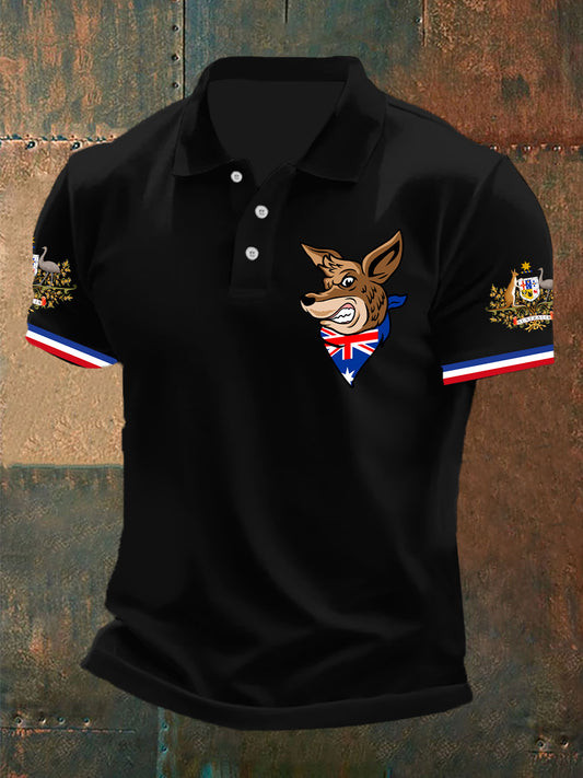 Men's Kangaroo Australian Flag  Short Sleeve Tee