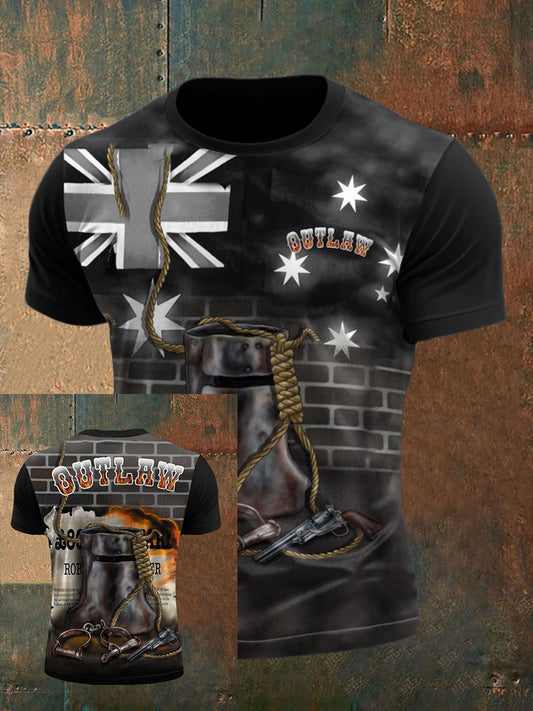 Men's Eureka Flag Aussie Outlaw Printed T-shirt
