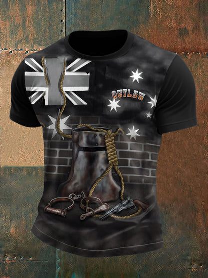 Men's Eureka Flag Aussie Outlaw Printed T-shirt