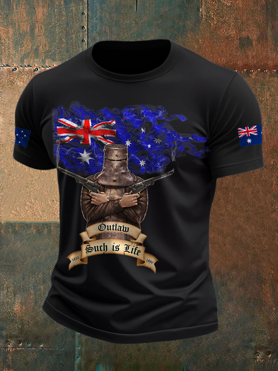 Men's Eureka Flag Aussie Outlaw Printed T-shirt