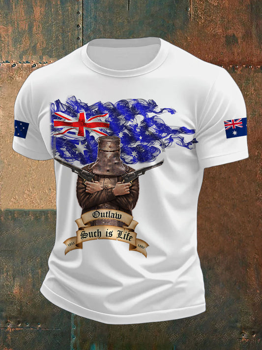 Men's Eureka Flag Aussie Outlaw Printed T-shirt