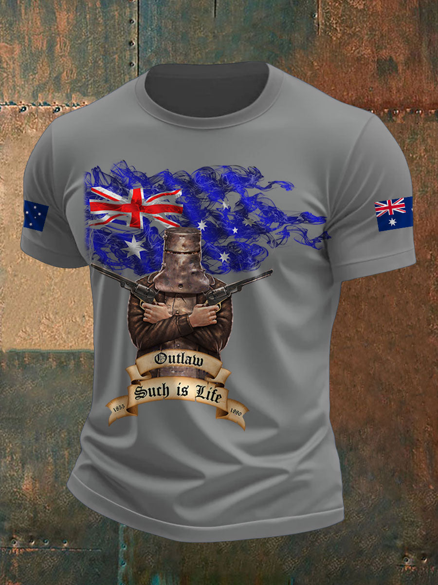 Men's Eureka Flag Aussie Outlaw Printed T-shirt