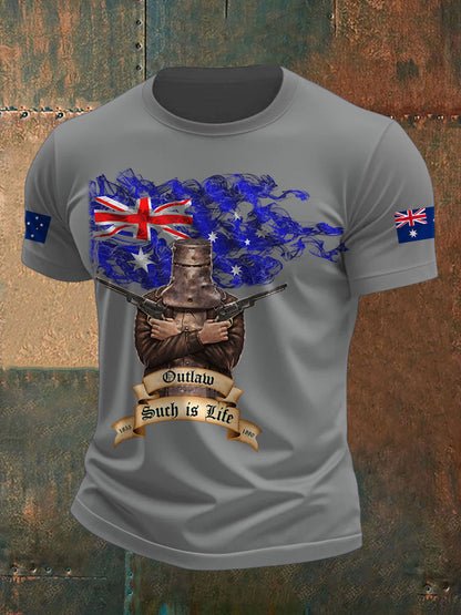 Men's Eureka Flag Aussie Outlaw Printed T-shirt