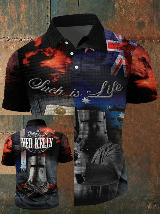 Men's Eureka Flag Aussie Outlaw Printed Casual Tops