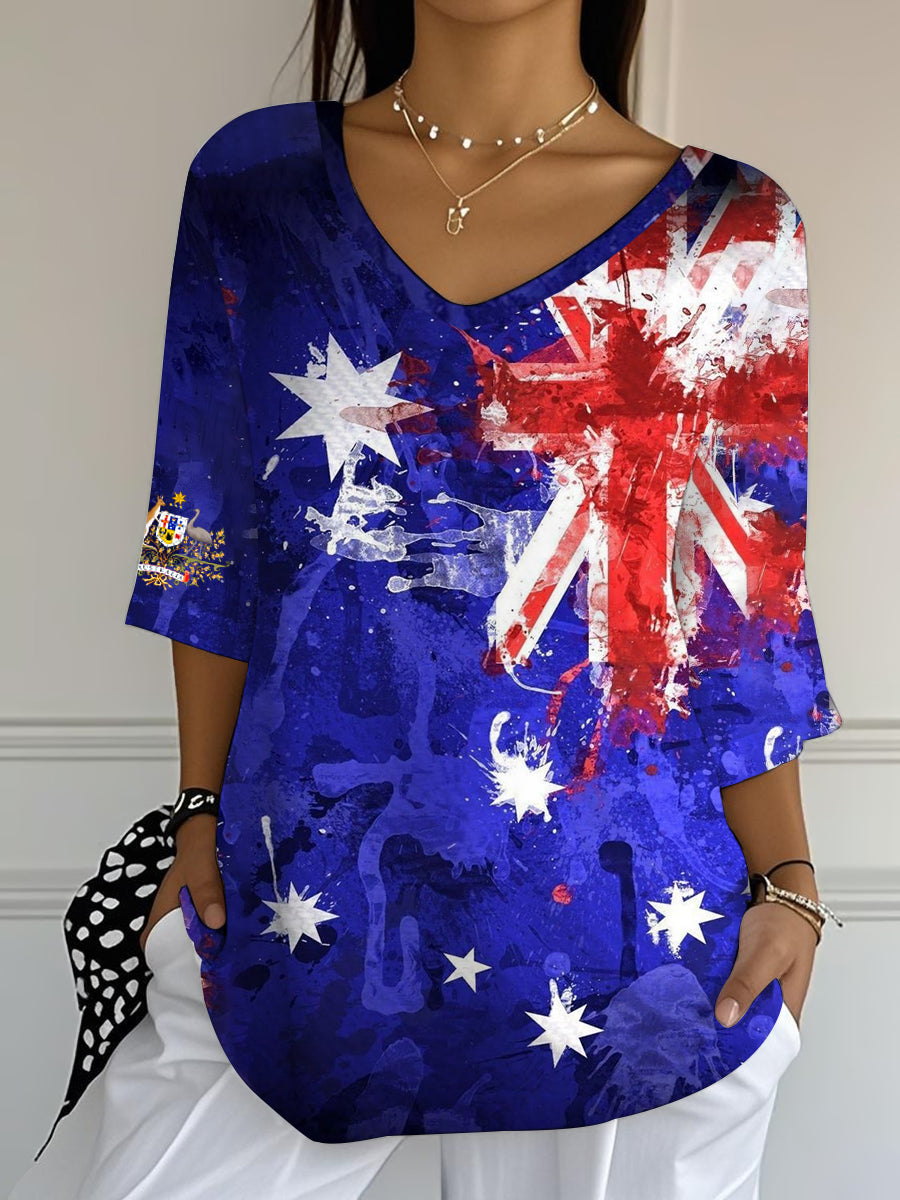 Women's Australian Flag Half-Sleeve T-Shirt