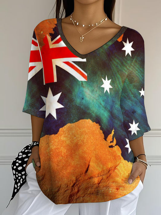 Women's Australian Flag Half-Sleeve T-Shirt