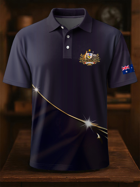 Men's Australian business style Printed short sleeve shirt