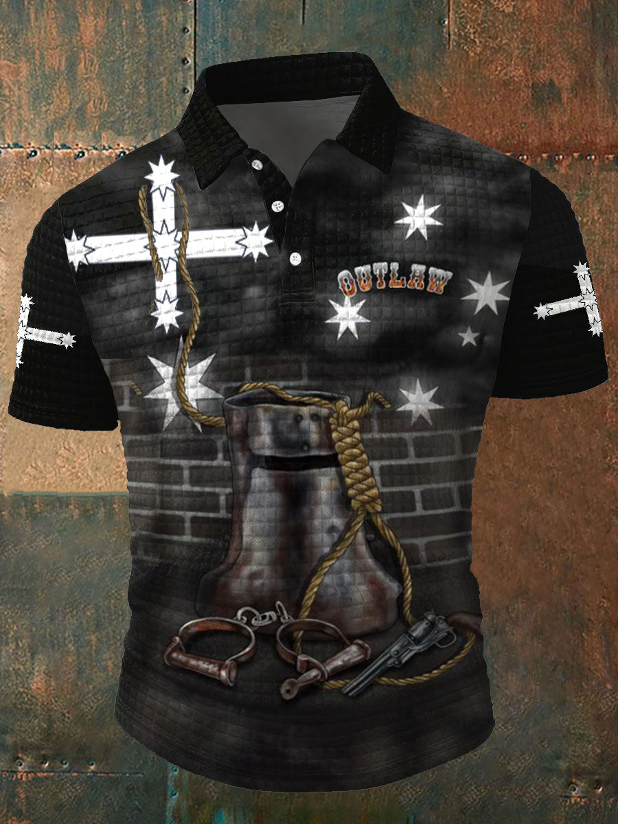 Men's Aussie Outlaw Eureka Flag Printed Casual Tops