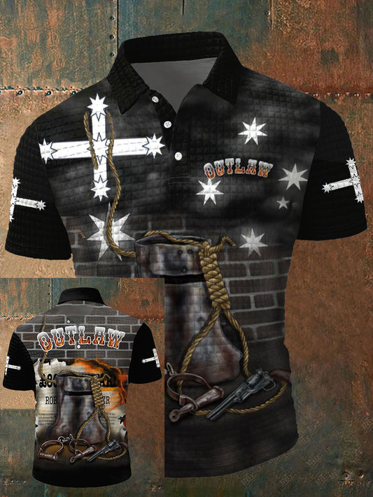 Men's Aussie Outlaw Eureka Flag Printed Casual Tops