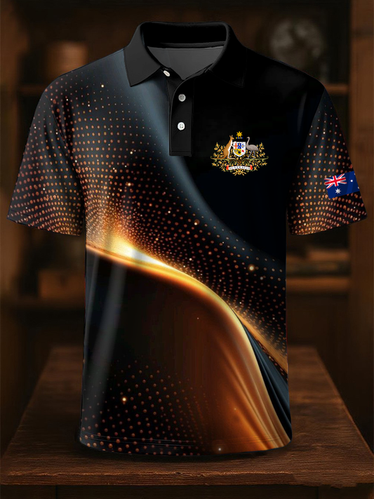 Men's Australian business style Printed short sleeve shirt
