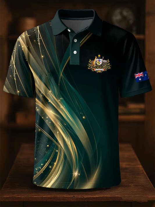 Men's Australian business style Printed short sleeve shirt