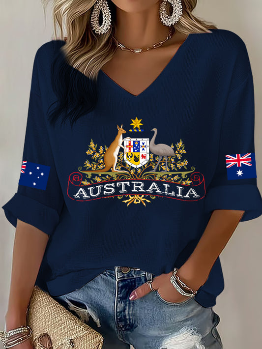 Women's Australian Flag Waffle T-shirt