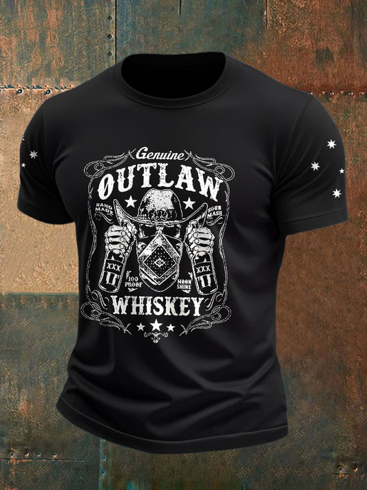 Men's Eureka Flag Aussie Bushranger Outlaw Whiskey Printed T-shirt